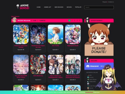 Screenshot of animesensei.org