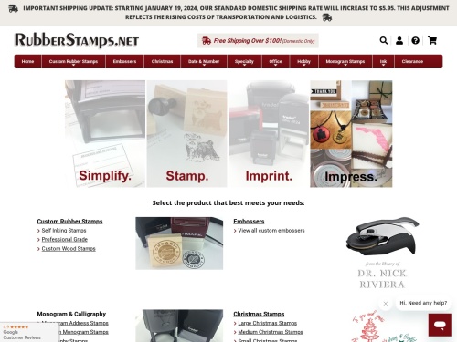 Screenshot of rubberstamps.net