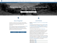 Screenshot of postgresql.org