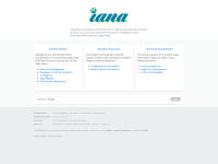 Screenshot of iana.org