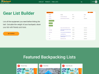 Screenshot of backpackplanner.io