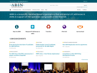 Screenshot of arin.net