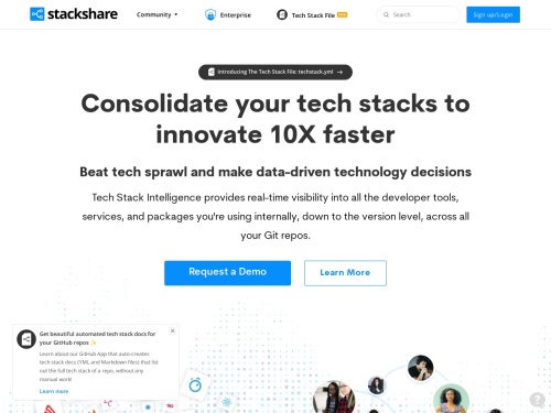 Screenshot of stackshare.io